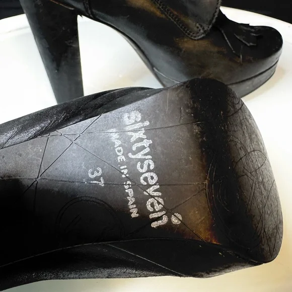 Sixty Seven Stylish Black Leather Women's Shoes Made in Spain - Picture 5 of 6